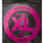 D'Addario ECB81SL Chromes Flatwound Bass Guitar Strings - .045-.100 Regular Light Super Long Scale