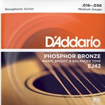 D'Addario EJ42 Phosphor Bronze Resophonic/Dobro Strings - .016-.056 Medium