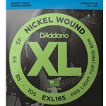 D'Addario EXL165 Nickel Wound Bass Guitar Strings - .045-.105 Regular Light Top/Medium Bottom Long Scale