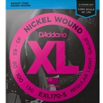 D'Addario EXL170-5 Nickel Wound Bass Guitar Strings - .045-.130 Regular Light, Long Scale, 5-string