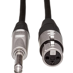 Hosa HXP-020 Pro Unbalanced Interconnect, REAN XLR3F to 1/4 in TS-20 ft