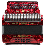 Hohner Corona II Xtreme Accordion - Keys of F/Bb/Eb - Pearl Red