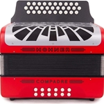Hohner Compadre Diatonic Accordion - Keys of E/A/D - Red