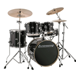 Ludwig Element Evolution LCEE200 5-piece Complete Drum Set with Zildjian Cymbals - Black Sparkle