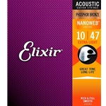 Elixir 16002 Nanoweb Phosphor Bronze Acoustic Guitar Strings - .010-.047 Extra Light