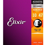 Elixir 11152 Nanoweb 80/20 Acoustic Guitar Strings - .010-.047 Light 12-String