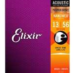 Elixir 16102 Nanoweb Phosphor Bronze Acoustic Guitar Strings - .013-.056 Medium