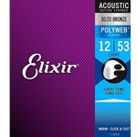 Elixir 11050 Polyweb 80/20 Bronze Acoustic Guitar Strings - .012-.053 Light