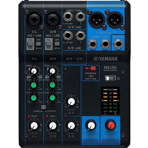 Melhart Music Center - Yamaha MG06X 6-channel Mixer with Effects