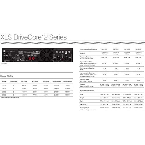 Melhart Music Center - Crown XLS 1502 525W 2-channel Power Amplifier