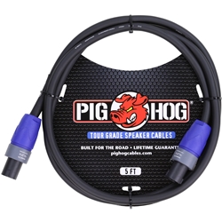 Pig Hog Speaker Cable 5' ft SPKON TO SPKON