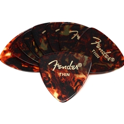 Fender 346 Shape Classic Celluloid Picks - Thin Tortoise Shell 12-pack