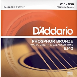 D'Addario EJ42 Phosphor Bronze Resophonic/Dobro Strings - .016-.056 Medium