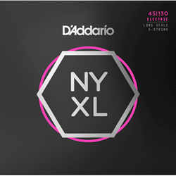 D'Addario NYXL45130 Nickel Wound Bass Guitar Strings - .045-.130 Regular Light, Long Scale, 5-string