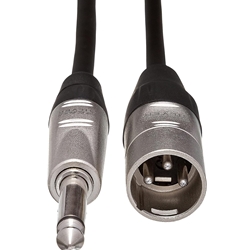 Hosa HPX-020 REAN 1/4" TS to XLR3M Pro Unbalanced Inteconnect Cable- 20 Feet