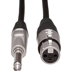 Hosa HXP-020 Pro Unbalanced Interconnect, REAN XLR3F to 1/4 in TS-20 ft