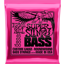 Ernie Ball 2834 Super Slinky Nickel Wound Electric Bass Guitar Strings - .045-.100