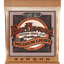 Ernie Ball 2146 Earthwood Phosphor Bronze Acoustic Guitar Strings - .012-.054 Medium Light