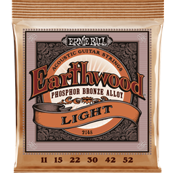 Ernie Ball 2148 Earthwood Phosphor Bronze Acoustic Guitar Strings - .011-.052 Light