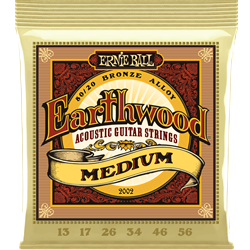 Ernie Ball 2002 Earthwood 80/20 Bronze Acoustic Guitar Strings - .013-.056 Medium